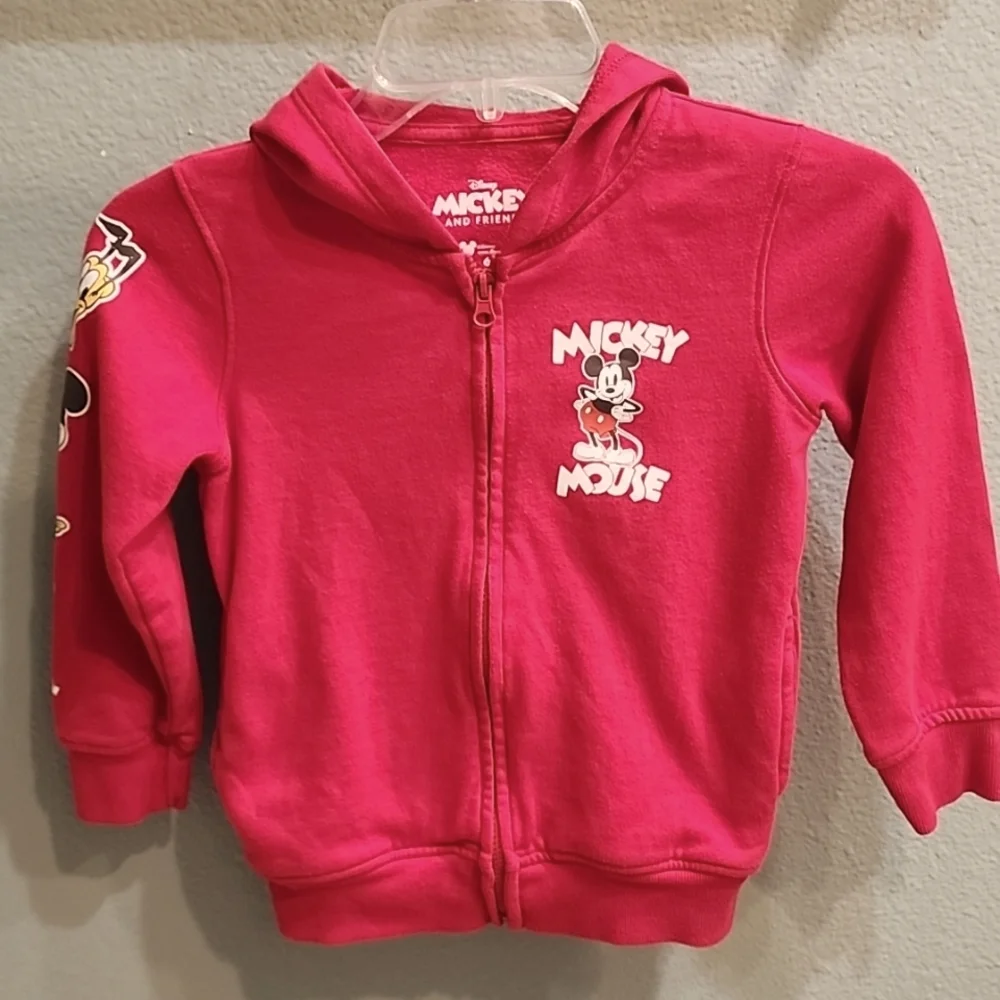 Disney Mickey Mouse Zip Hoodie Red Size 6